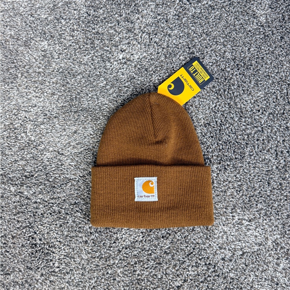Carhartt Brown Toddler Beanie Hat Acrylic Watch Cap Kids Unisex Outdoor Workwear